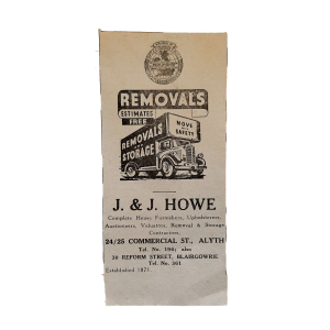 J&J Hwe removals advert newspaper clipping