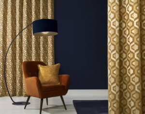 Geometric curtain pattern